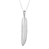 Monily Vintage Necklace Feather Pendent Long Chain Charm Necklace for Women