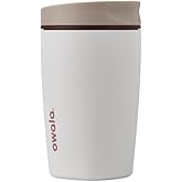 Owala SmoothSip Slider Insulated Stainless Steel Coffee Tumbler, Reusable Iced Coffee Cup, Hot Coffee Travel Mug, BPA Free 12 oz, Vanilla Bean