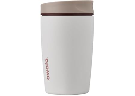Owala SmoothSip Slider Insulated Stainless Steel Coffee Tumbler, Reusable I...
