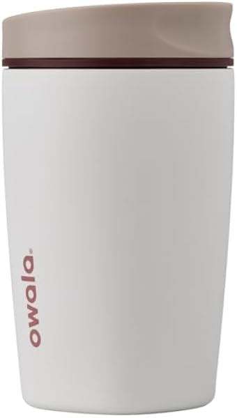 Owala SmoothSip Slider Insulated Stainless Steel Coffee Tumbler, Reusable Iced Coffee Cup, Hot Coffee Travel Mug, BPA Free 12