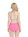 Womens Sexy Stripe High Waist Bikini Sets 2 Pcs Pinup Halter Bathing Suits