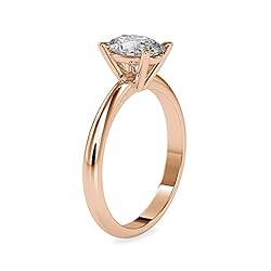 MRENITE 1ct 10K Rose Gold Solitaire Oval Cut