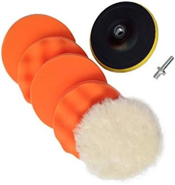 SAVORLIVING 7pcs Polishing Pads Sponge and Wooler Waxing Pad Kits with Drill Adapter Car Auto Buffer Polisher for Polishing Buffing Waxing Sealing (S)
