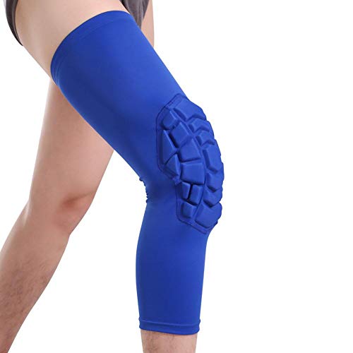 Alloet Honeycomb Basketball Knee Pad Leg Sleeve Compression Knee Brace (Blue M)