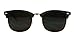 ShadyVEU - Exclusive Super Dark Tinted Retro 80's Semi Horned Rim Clubmaster Sunglasses (Black w/ Gold Trim, 142)