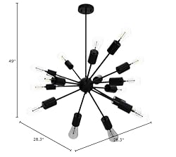 LIGHTDAMY Sputnik Chandeliers Black, Modern