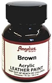 Angelus Acrylic Paint 1 Oz All Colors | Great Leather Paint for Western Boots, Belts, Tennis Shoes, Purses &amp; Jackets | Waterbased for Easy Clean Up (Brown)