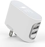 Wall Charger 2 USB Ports with Foldable Plug and SmartIQ Technology for Apple iPhone 6 / 6 Plus, iPad Air 2 / mini 3, Samsung Galaxy S6 / S6 Edge, Nexus, HTC M9, Motorola, LG and More (White)