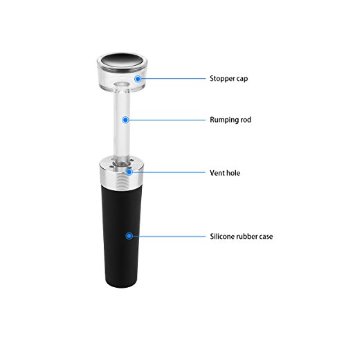 image for JideTech Wine Stopper Vacuum Wine Bottle Stopper Saver Vacuum Pump Pre