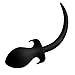 Master Series Woof XL Silicone Puppy Tail Butt Plug, Black (AE998)