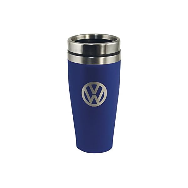 BRISA VW Collection - Original Volkswagen Isolierter Edelstahl Thermo-Becher (Doppelwandig/450ml/Blau)