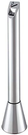 Ashtray Outdoor Floor Standing Ashtray, Stainless Steel Cylinder Standing Ashtray Lockable Bin Cigarette Receptacle Chrome Indoor Outdoor (Color : Chrome, Size : B)