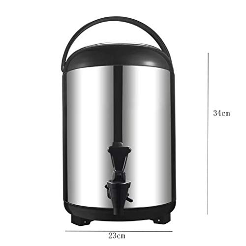JBHURF Catering Cylinder Water Boiler Stainless Steel hot Water Dispenser Catering hot Water Boiler Tea Cylinder Coffee Suitable for Commercial Office use (Color : Black, Size : 12L)