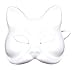 Paper Cat Mask White 7 Inch W/White Elastic Cord 1Pc