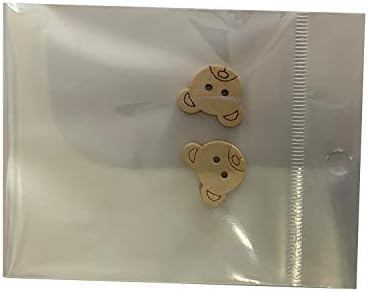 Wooden buttons in the shape of bears, set of 1000 pieces, each measuring 16x18mm, with stitching details.