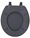 Soft Standard Vinyl Toilet Seat, Black - 17 Inch Soft Vinyl Cover with Comfort Foam Cushioning - Fits All Standard Size Fixtures - Easy to Install Fantasia by Achim Home Decor