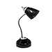 Simple Designs LD1015-BLK Flossy Organizer Desk Lamp with Charging Outlet and Lazy Susan Base, Black