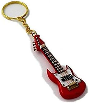 ciaf. 2503-4659-Miniature Red Electric Guitar Keychain 7 centimeters. With case