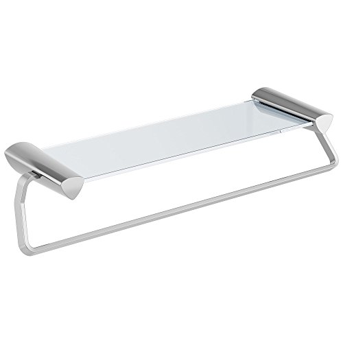 Bar With Glass Shelf, Chrome