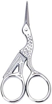 Eraimp Stainless Steel Stork Scissor Makeup Sewing Scissor DIY Sharp Tip Scissor Crafting Tool Small Shear for Crafting, Art Work, Threading, Needlework and Hairdressing (Silver, 3.75 IN)