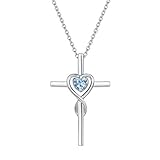 FANCIME Cross Necklace For Women Sterling Silver