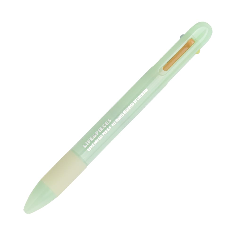LIVEWORK Korea Life&Pieces 0.4 mm 4 Color Quick Dry Gel Pen Made in Korea (1 Pcs 4 Colors) (1 Pcs, Mint)