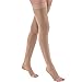 JOBST Relief Thigh High Graduated Compression Stockings, 15-20 mmHg - Comfortable Unisex Design with Silicone Dot Band - Open Toe, Beige, Large