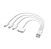 Multi USB Charger Adapter, Gempion 4 in 1 Charging Cable Lightning And Micro USB for iPhone 6, Plus, 5s iPad iPod Samsung Galaxy HTC Power Bank and External Battery Portable Charger and Many More