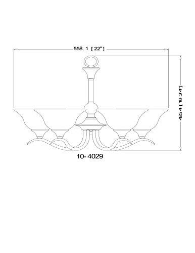 Hardware House H10-4029 Dover Chandelier, 22" x 22" x 17", Satin Nickel