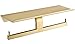 TRUSTMI Dual Roll Toilet Paper Holder with Phone Shelf, Utility 304 Stainless Steel Tissue Dispenser, Rust-Proof Bathroom Paper Hanger, Brushed Gold