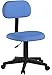 Hodedah Armless, Low-Back, Adjustable Height, Swiveling Task Chair with Padded Back and Seat, Plastic in Blue, Not for adult use