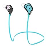 Bluetooth 4.0 Wireless Headphones In-Ear Earphones for iOS, Android Smart Phones, Bluetooth Devices (Blue)