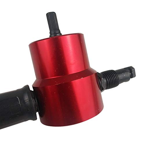 Atezch Double Head Nibble Metal Cutting Sheet Professional Nibbler Saw Cutter Drill Attachment Red