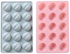 WWXH Creative 15 Even Small Butt Silicone Cake Mold Baking Mold ice Cube ice Cube Chocolate Mold (2pcs), Blue