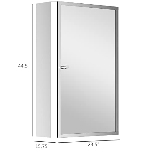 Bathroom Mirrored Vertical 16" x 24" Stainless Steel Frame Medicine