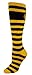 MOXY Socks Black and Yellow Striped Kettlebell Fitness Deadlift Knee-High Socks