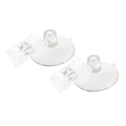 uxcell Plastic Round Suction Cup Clip Advertising Pop Display Holder Stand Clamp 2 Pcs