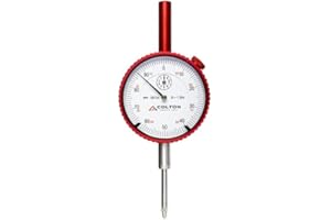 Colton Industrial Tools 42010 | Colton 1" Dial Indicator 0.001" Graduation w/Flat and Lug Back and Case (Red)