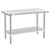 DuraSteel Stainless Steel Work Table 24" x 60" x 34" Height - Food Prep Commercial Grade Worktable - NSF Certified - Fits for use in Restaurant, Business, Warehouse, Home, Kitchen, Garage