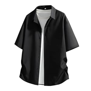 [BesBet] シャツ 半袖 メンズ 夏服 ボタンダウンシャツ 超涼 薄手 大きいサイズ ゆったり おしゃれ 無地 吸汗速乾