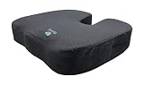FOMI Extra Thick Firm Coccyx Orthopedic Memory Foam Seat Cushion | Black Large Cushion for Car or Truck Seat, Office Chair, Wheelchair | Back Pain Relief