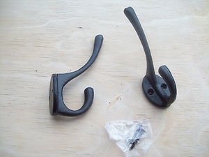 Ironmongery World 5" Large Antique Black Iron Plain Hat & Coat Hook