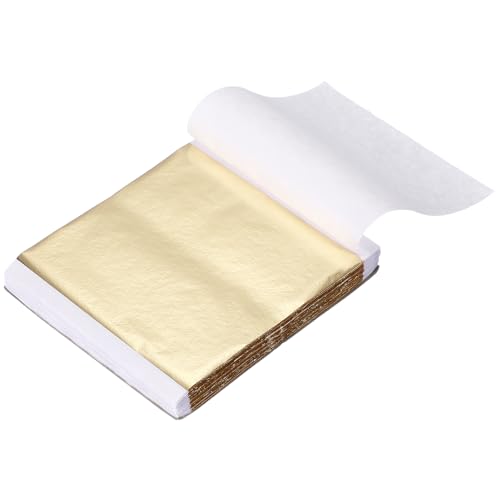 MECCANIXITY 200 Sheet Gold Leaf Sheets, 3.3