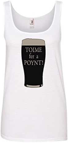 Tenacitee Women's Toime fer a Poynt Tank Top, Medium, White