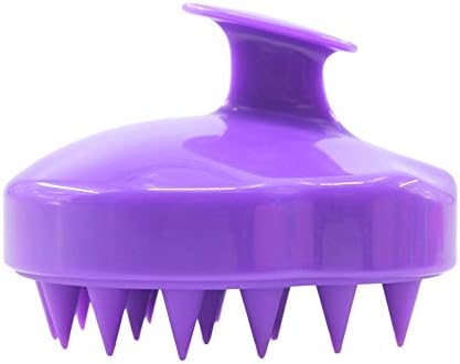 eroute66 Shampoo Brush Hair Scalp Cleaning Tool Massage Soft Bath Shower Silicone Comb - Purple