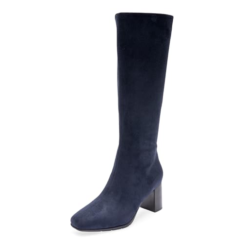 Aerosoles Women’s Micah Knee High Boot, Navy Stretch Faux Suede, 12