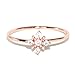 Excelsia Hope 18K Rose/White Gold-Plated CZ Dainty Flower Ring