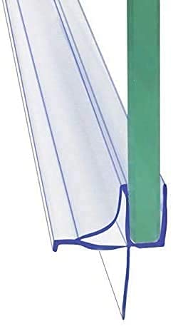 Photo 1 of Frameless Shower Door Bottom Seal Shower Sweep with Drip Rail for 3/8" Glass,36" Long, Vinyl, Clear