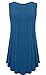 JollieLovin Women's Tank Tops Plus Size Sleeveless Tunic Crew Neck Loose Fit T-Shirt(Steel Blue,1X)