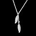 Sterling Silver Plated Leaf Pendant Necklace for Women Teen Girls Jewelry